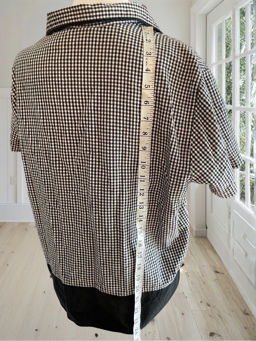 LEMON GRASS Women's Gingham Check Floral Daisy Daffodil Applique Shirt Large - Picture 9 of 12